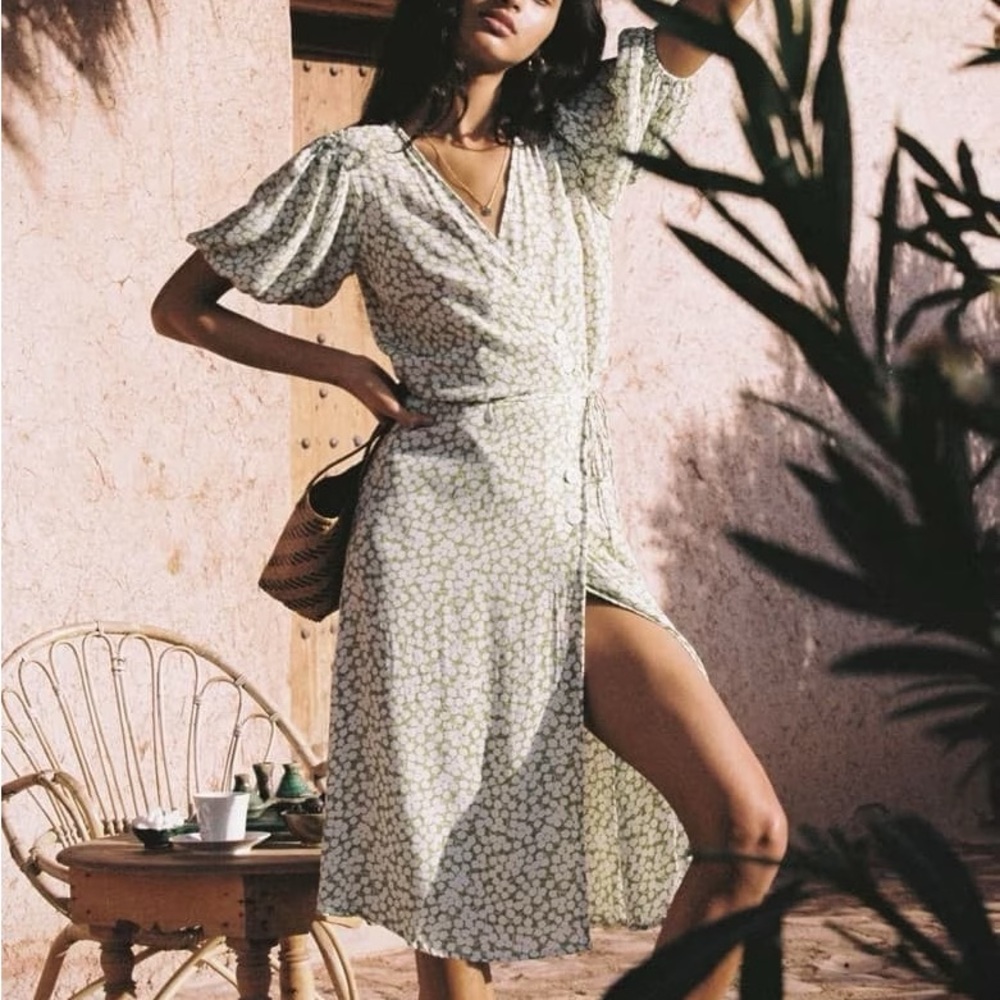 Faithfull the Brand Marta floral wrap midi dress
